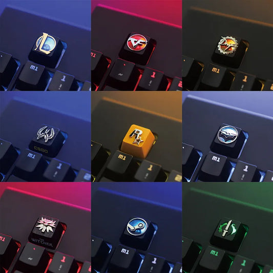 New Keycap 1Pcs League of Legends （LOL） Personality Relief Zinc Aluminum Alloy Metal Keycap Mechanical Keyboard R4 Height Button